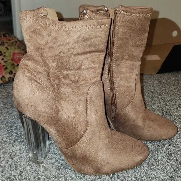 Nude, clear booties - Picture 1 of 7